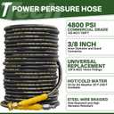 5000PSI Pressure Washer Gun and Hose Kit, 50FT Kink Resistant Steel Braided Power Washer Hose with 3/8" Swivel Quick Connector and M22 14mm Adapters Replacement/30" Extension Washer Wand