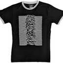 Joy Division Ringer T Shirt Unknown Pleasures Logo Official Unisex Black size XL