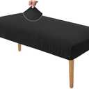 NeColorLife Dining Bench Cover Stretch Jacquard Fabric Thick Seat Protector for Living Room,Bedroom,Kitchen,Large Size,Black
