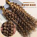 4P27 Human Braiding Hair Highlight Deep Water Wave 2 Bundles Curly Bulk for Boho Braids Extensions crochet 100g 18 Inch Honey Blonde Human Braiding Hair Knotless Ombre