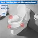 Raised Toilet Seat with Lid for Elderly, 6" High Toilet Seat for Elongated or Standard Commode, Raised Toilet Seat for Seniors, Handicap Toilet Seat Riser with Cover