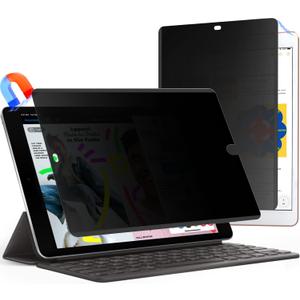 360 Magnetic Privacy Screen Protector for iPad 10.2" 9th/8th/7th Gen (2021 2020 2019), Anti Glare iPad 10.2 inch Privacy Filter, High Sensitive Bubble Free