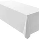 Surmente White Rectangle Tablecloth 90 x 132-inch Rectangular Polyester Table Cloth for Weddings, Banquets, or Restaurants