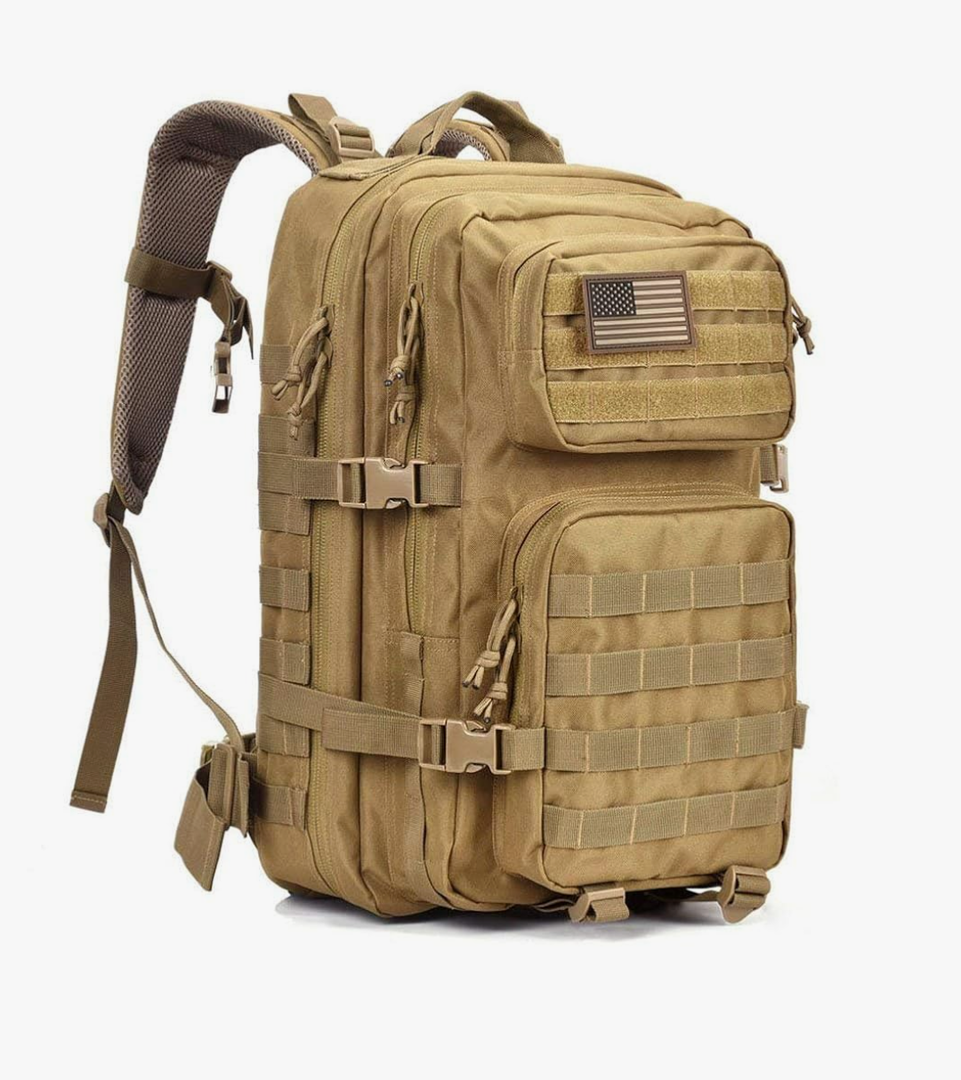 REEBOW GEAR Military Tactical Backpack Army 3 Day Assault Pack Molle Bag Rucksack, Tan