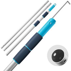TidyMister 15 FT Heavy Duty Pool Pole, Prime Telescopic Aluminum Standard Pole with Extendable Stick Joint for Swimming Pool Cleaning Tools Connect with Pool Net Skimmers, Brushes, Vacuum Heads