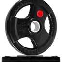 Fitvids Olympic 2-Inch Cast Iron Plate Weight Plate for Strength Training and Weightlifting, Rubber Coated Style, 25LB Pair