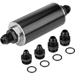 AUCELI 50mm Inline Gas Fuel Filter, Air Filter with 6AN 8AN 10AN Adapter, Aluminum Cleanable Fuel/Gas/Petrol Filter Adapter Fittings, Universal Vehicle Accessories for Car, SUV, Truck