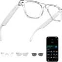 AI Smart Glasses for Women and Men with Chat GPT, Bluetooth Translation Glasses with 164 Languages and Color-Change Lens, Music Playback, Hands-Free Calls, UV & Blue Light Protection