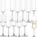 UMEIED Champagne Flutes, 6oz Edge Champagne Glasses Set of 12 with Long Stem - Sparkling Glasses & Elegant Gift for Home, Wedding, Anniversary, Party, Birthday, Clear