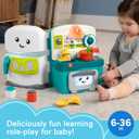 Fisher-Price Baby & Toddler Toy Laugh & Learn Learning Kitchen Playset with Music Lights & 5 Play Pieces for Kids Ages 6+ Months, Compact