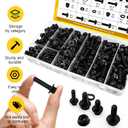 248PCS M6 Flange Hex Bolt Assortment Kit,M6-1.0 x 12/16/20/25/30 mm Metric Bolts and Serrated Flange Nuts Washers Assorted,10.9 Black Zinc Galvanized