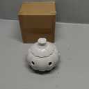 Garlic Storage Pod Ceramic Garlic Keeper with Lid Large Garlic Container for Counter, White