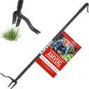 46'' Stand-Up Weed Puller Tool - Reinforced Upgraded Version with Long Handle, Made of Aluminum Alloy Design, Roots Remover for Garden & Lawn Care, Easily Remove Weeds Without Bending