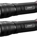 Coast G60R 1000 Lumen Waterproof Rechargeable LED Flashlight, 2-Pack