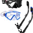 Aegend Snorkeling Gear for Adults Youth Kids, Snorkel Mask with Top Dry Valve - Panoramic View Anti-Leak and Anti-Fog with Mesh Bag for Snorkeling, Scuba Diving, Freediving & Swimming (2 PACK - Black & Green)