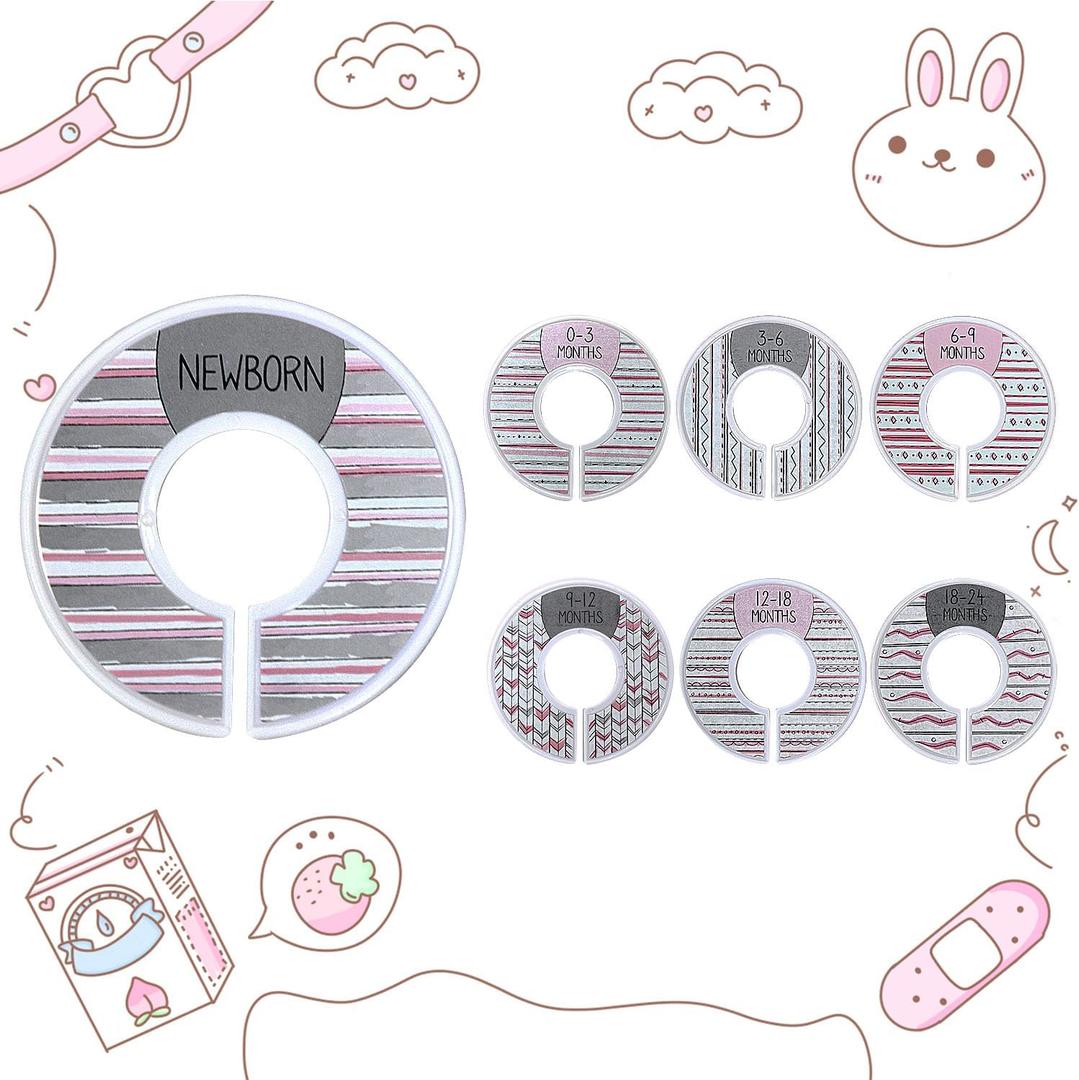 5 pack Baby Closet Dividers Set of 7 - Clothes Organizer Toddler Hanger, Nursery Organization for Newborn Clothing