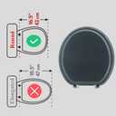 Round Toilet Seat Wood Toilet Seat Prevent Shifting with Zinc Alloy Hinges American Standard Size Toilet Seat Easy to Install also Easy to Clean(Round,Sparkling Black)