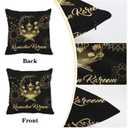 ramadan pillow covers 18x18 in black and gold throw pillow covers set of 2 geometric religious Quran throw pillows cover gift Islamic lantern Eight-Pointed Star moon pillows cover Glitter pillowcover
