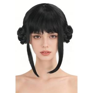 Black Double Braid Wig Anime Cosplay Wigs for Women Halloween Costume Wig