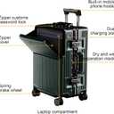 Zipperless Luggage, Polycarbonate Aluminum Hard Shell, Expandable Carry-On Suitcase with Spinner Wheels, Hard Shell Suitcase, 20 Inch Cabin