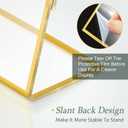 18 Pack Gold Frame Acrylic Sign Holder Wedding Table Number Slanted Clear Menu Holder Picture Document Brochure Double Sided Stands Photo Office Display(Vertical and Horizontal,6 x 4 In)