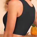 Tempt Me Women's Sports Bra Swimsuit Scoop Neck Bikini Top Racerback Swim Crop Top Padded Bathing Suit (XL)