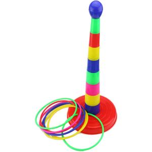 Ogrmar 18" Colorful Plastic Sport Ring Toss Game Set for Kids