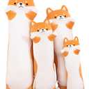 Stuffed Animal Shiba Inu Plush Toy, 90 cm / 35.4 inch Soft Long Akita Body Pillow Corgi Kawaii Plush Dog Soft Pillow Gifts for Boys Girls (Orange)