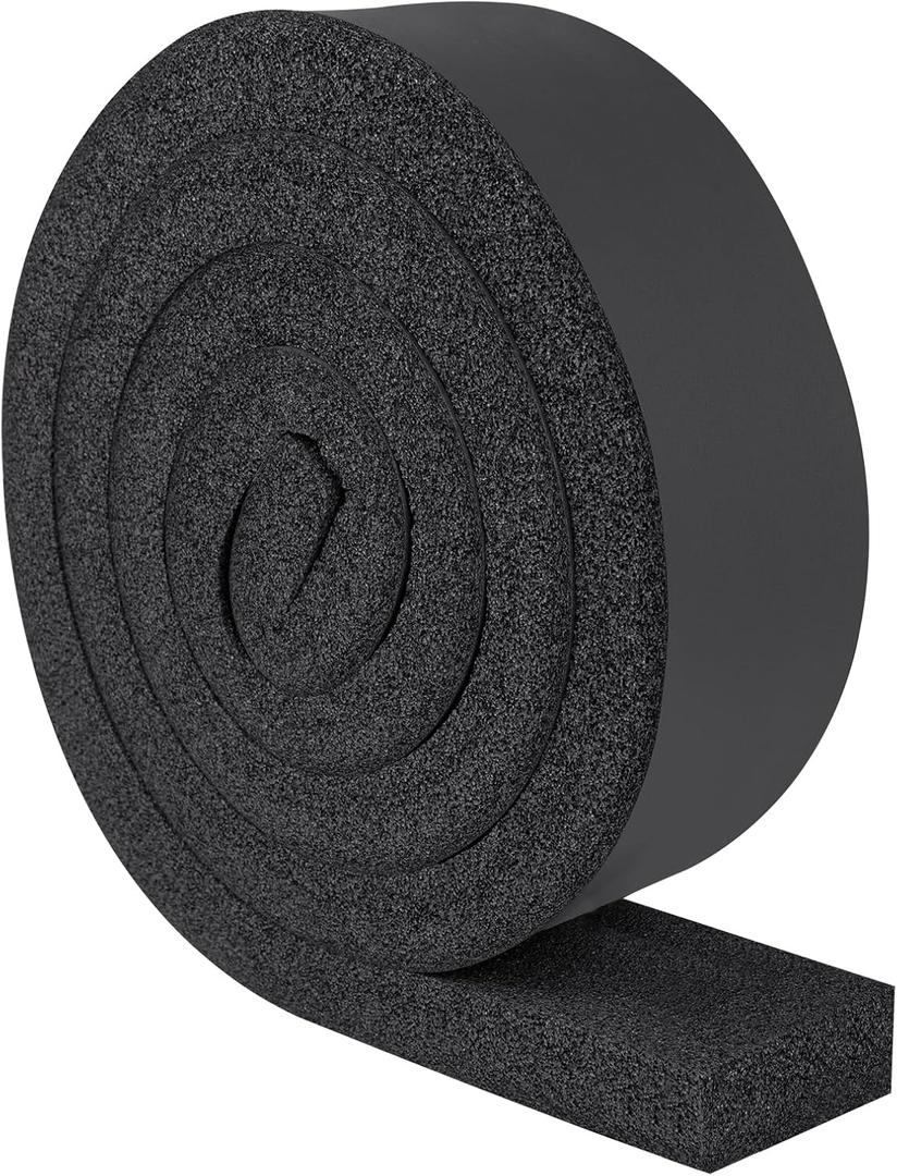 Yotache Open Cell Foam Air Conditioner Insulation Seal Strip 2"x1", Non-Adhesive Air Conditioning Weather Strip, 6.5 Feet Long, Black