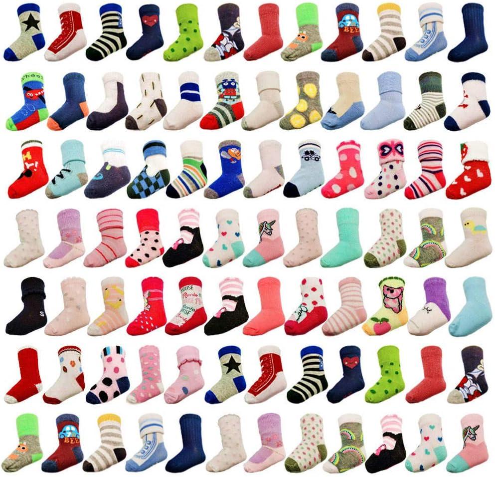 20 Pairs Baby Boy Girl Socks Wholesale Cotton Socks Bundle (Pattern at Random) (XS)