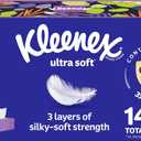 Kleenex Ultra Soft Facial Tissues, 8 Flat Boxes, 180 Tissues per Box, 3-Ply, Packaging May Vary (White)