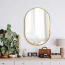 Bathroom Mirror for Wall, 30''x20'', Gold Oval Mirror for Bedroom Entryway Bathroom, Metal Framed Vanity Mirror(30''x20'',Gold) (30"L x 20"W, Oval Gold)