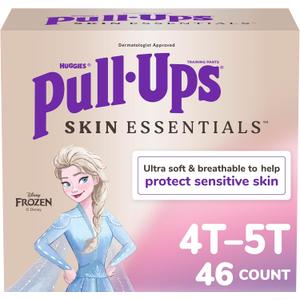 Pull-Ups Girls' Skin Essentials Potty Training Pants, Training Underwear, 4T-5T (38-50 lbs), 46 Ct
