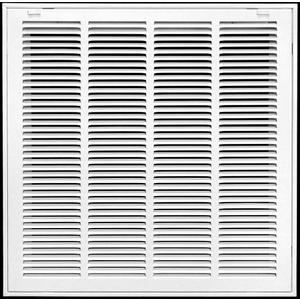 HVAC Premium 20'' X 20'' Steel Return Air Filter Grille for 1'' Filter - Easy Plastic Tabs for Removable Face/Door - HVAC Duct Cover - Flat Stamped Face - White [Outer Dimensions: 22 5/8"w X 22 5/8"h]