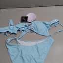ZAFUL Women High Cut Bikini Sets String Sexy Swimsuit Two Piece Underwire Bathing Suit Brazilian Cheeky Cut Out Cute Swimwear (Medium, Light Blue)