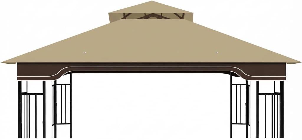 Replacement Gazebo Canopy for 10x12 Regency II Model L-GZ798PST | Heavy-Duty Ripstop Waterproof & UV Protective Top Cover, Khaki