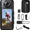 4K Thumb Action Camera, 64GB POV Helmet Cam | 180° Rotating Lens, Hands-Free Wearable Body Camera for Cycling, Motorcycle, Traveling, Tiny Size, Touchscreen