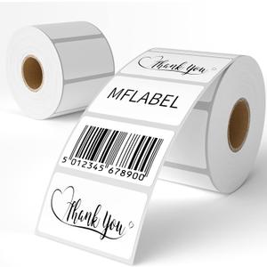 MFLABEL 2-1/4 x 1-1/4 Inch Direct Thermal Perforated Shipping Labels, 2.25x1.25 inch Direct Thermal Labels for Barcodes AddressPerforated Shipping Labels (2 Rolls, 1000/Roll) (2.25 X 1.25 White)