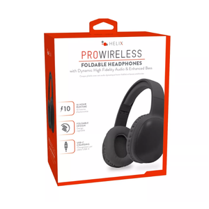Helix Pro Wireless Foldable Bluetooth Headphones - Black