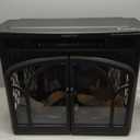 24Inch Electric Fireplace Stove, Free-Standing Infrared Fireplace Stove, Controllable 3D Flame, 4 Variable Flame&Log Colors, 1500w, 5100BTU,TC(50-99),Black,23.5" L X 10.7" W X 24.3" H