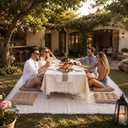 10 Pcs Boho Picnic Set, Extra Large Boho Picnic Set for Camping & Party
91'' x 82'' Large Boho Blanket, Folding Picnic Table for 6–8, Tablecloth, Table Runner, 6 Cushions, for Weddings, Picnics