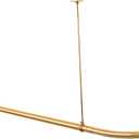 Artiwell L Shaped Shower Curtain Rod, Bathroom Bathtub Corner Shower Curtain Rod with Ceiling Support (SATIN GOLD/BRASS)