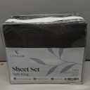 LuxClub 4 PC King Sheet Set, Sheets King Size, Deep Pockets 18" Wrinkle Free Cooling Sheets Machine Washable Hotel Bedding Silky Soft - Dark Grey King