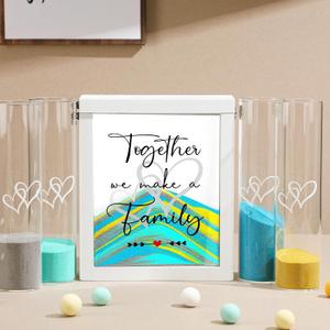 Anglechic Wedding Unity Sand Ceremony Kit with Wood Box 4 Ceremony Vase 4 Wedding Sand Function Sets for Marriage Bridal Party (Classic Color)