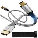 Elecan Uni-Directional HDMI to DisplayPort Adapter Monitor Cable 6 Ft 4K@60Hz 2K 1080P with USB Powered, Source to DP Display Converter for PC,AMD,NVIDIA,Mac,NS,PS5,Xbox+Ties-NOT DP to HDMI