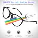 Blue Light Glasses for Woman Men, Anti Glare Eye Strain Computer Glasses (Black)