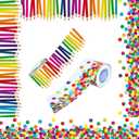 118 Foot self-Adhesive Bulletin Board Frame, Including one roll of Colored dots and one roll of Colored Pencil Bulletin Board Frame. Suitable for Schools, classrooms, and Offices