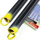 Pair of 130lb. Heavy Duty Garage Door Extension Springs Stretch Springs, 25" Long,Double Loop Ends, High Precision Electrophoresis Black Coated, MIN 16,000 Cycles, for 7ft High Garage Doors