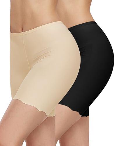 Blueinn Smooth Loose Fitting Anti Chafing Shorts for Under Dresses Women Slip Shorts Seamless Boyshorts Panties nu/bk-4XL at Amazon Womens Clothing store