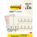 Command Limited Addition Holiday Mixed Hooks Pack Vanilla Bean 10 Hooks 12 Strips: Plastic Adhesive Hangers, 9.25" Height